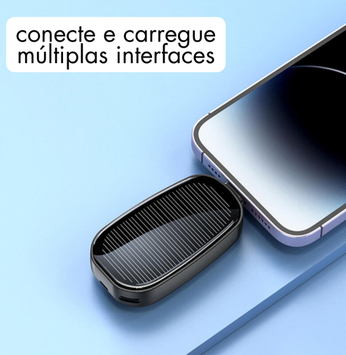 Carregador de Celular solar portátil, Compact Power Bank