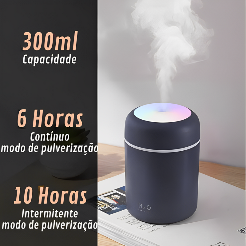 Umidificador de Ar e Difusor de Aromas Portátil