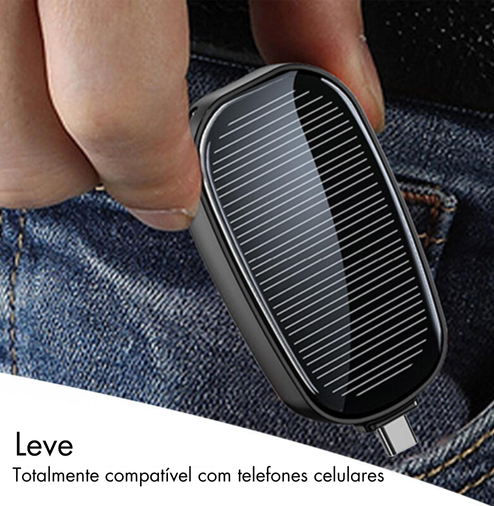 Carregador de Celular solar portátil, Compact Power Bank