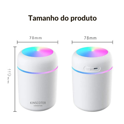 Umidificador de Ar e Difusor de Aromas Portátil